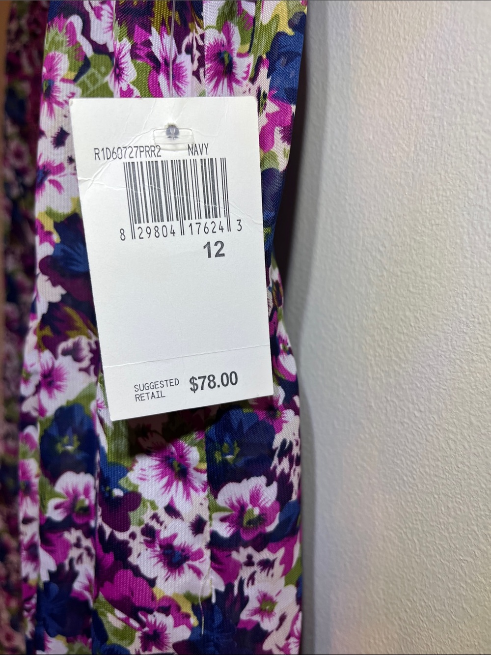 Rabbit Rabbit Rabbit Floral Ruffle Front Dress in Navy and Magenta - Picture 3 of 6